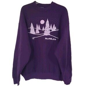 Vtg Fruit of the Loom FOTL Sweatshirt 2XL Black Hills South Dakota Made in USA